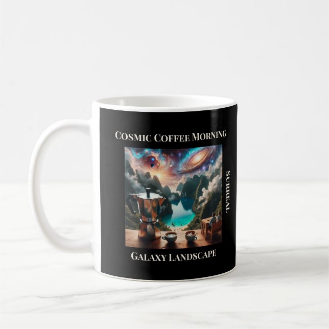 Mug Cosmic Coffee Morning – Surreal Galaxy Landscape (Gauche)