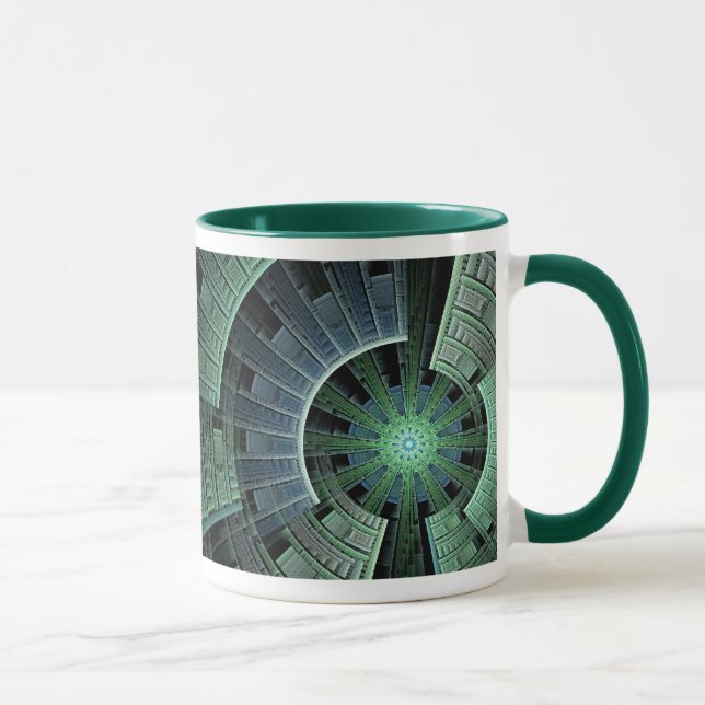 Mug Cosmic Green Pod Green Abstrait géométrique (Droite)