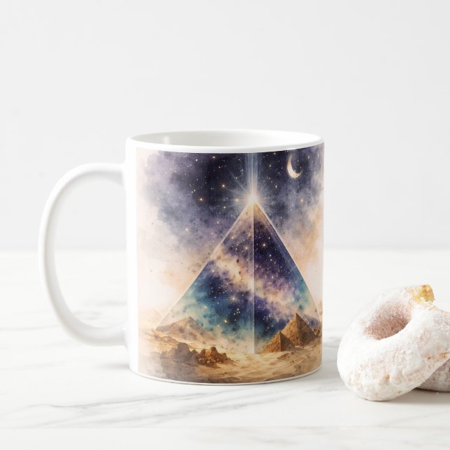 Mug Cosmic Pyramid Ancient Egypt Inspired (Avec donut)