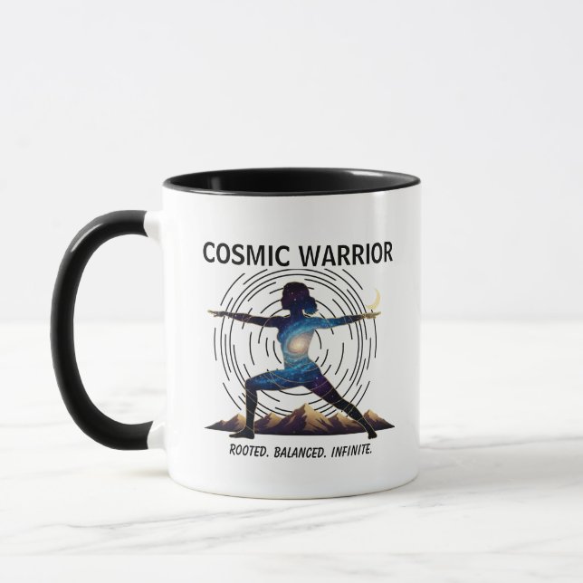 Mug Cosmic Yoga Warrior | Galaxie Body Pose (Gauche)
