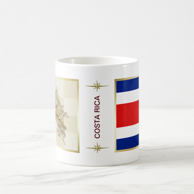 Mug Costa Rica : Drapeau + Musique de cartes (Centre)