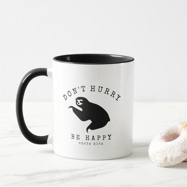 Mug Costa Rica Sloth Ne vous dépêchez pas d'être heure (Avec donut)