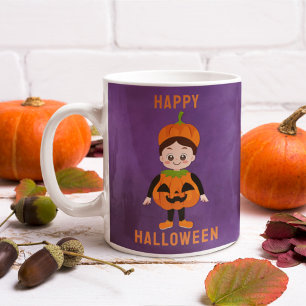 Mug Costume Citrouille d'Halloween pour enfants Nom pe