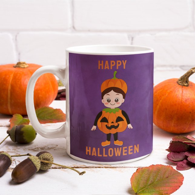 Mug Costume Citrouille d'Halloween pour enfants Nom pe (Créateur téléchargé)