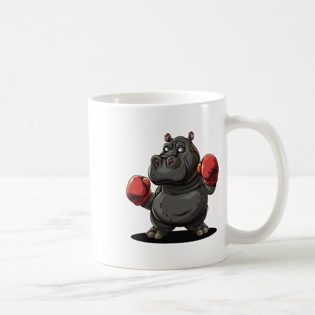 Mug Costume D'Athlète cool Boxe Pour Hippo Et Animaux (Droite)