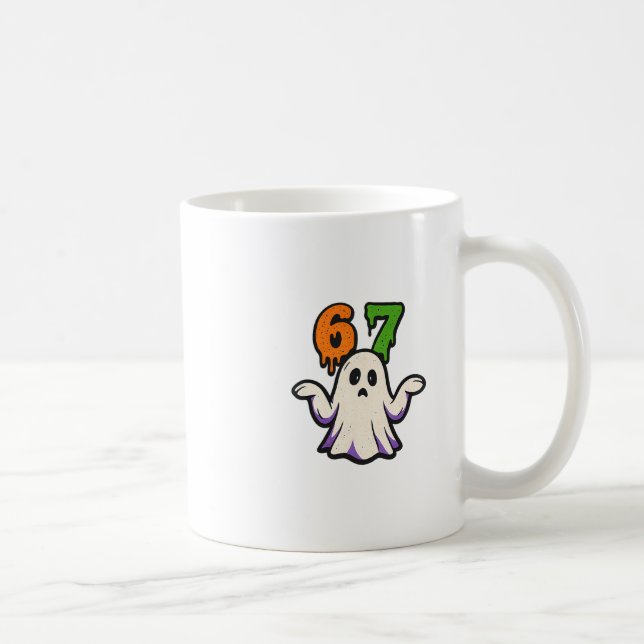 Mug Costume de Halloween Scp 67 Mignon Fantôme Mème Si (Droite)