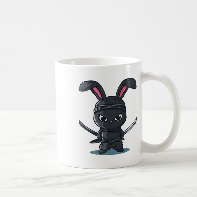 Mug Costume de lapin ninja cool pour Pâques de samoura (Droite)
