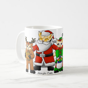 Mug Costume de Noël Shopping Famille Chats