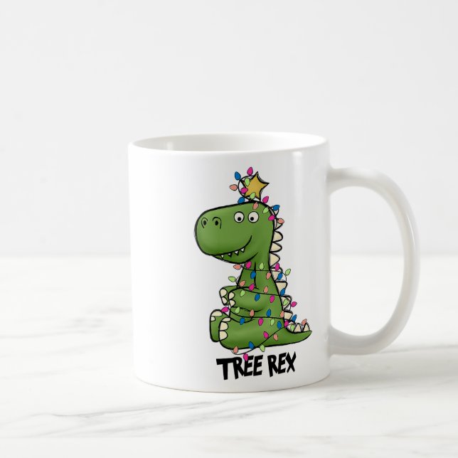 Mug Costume de Noël Tree Rex Dinosaure Lumière d'Arbre (Droite)