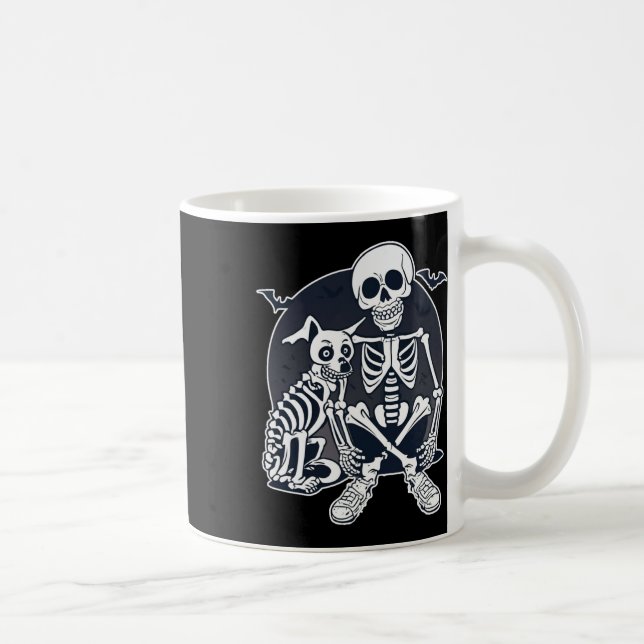 Mug Costume de squelette d'Halloween pour chien comme  (Droite)