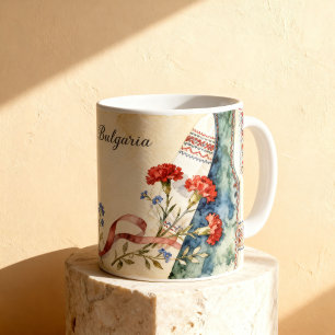 Mug Costume folklorique bulgare Broderie Aquarelle Fol