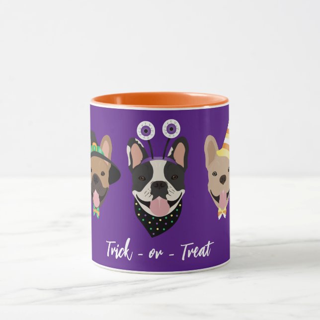 Mug Costumes d'Halloween pour chien de taureau françai (Centre)