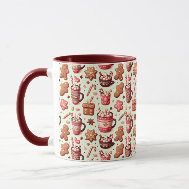 Mug Cosy Christmas Cocoa and Gingerpain Motif (Gauche)