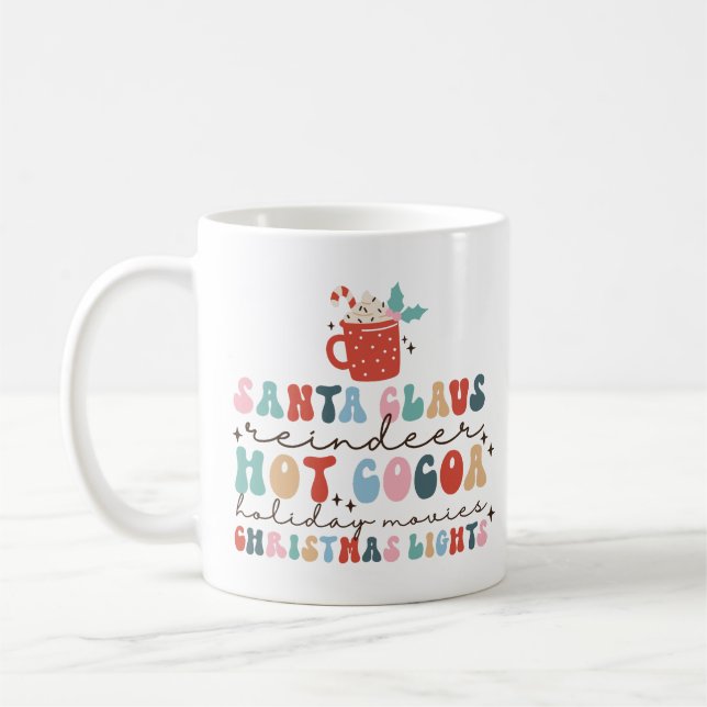 Mug Cosy Retro Noël Coloré Amusant (Gauche)