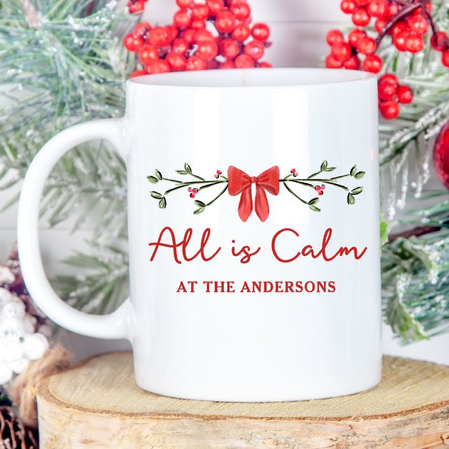 Mug Cosy "Tout est calme" Fêtes de Noël personnalisées (Créateur téléchargé)