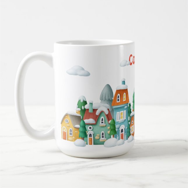 Mug Cosy Winter Village - Snowy Holiday Scene (Gauche)