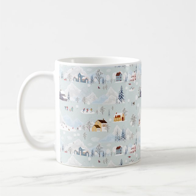 Mug Cosy Winter Wonderland Village de patinage sur gla (Gauche)