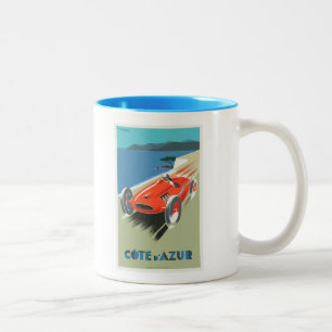Mug Cote d Azur affiche de voyage vintage français