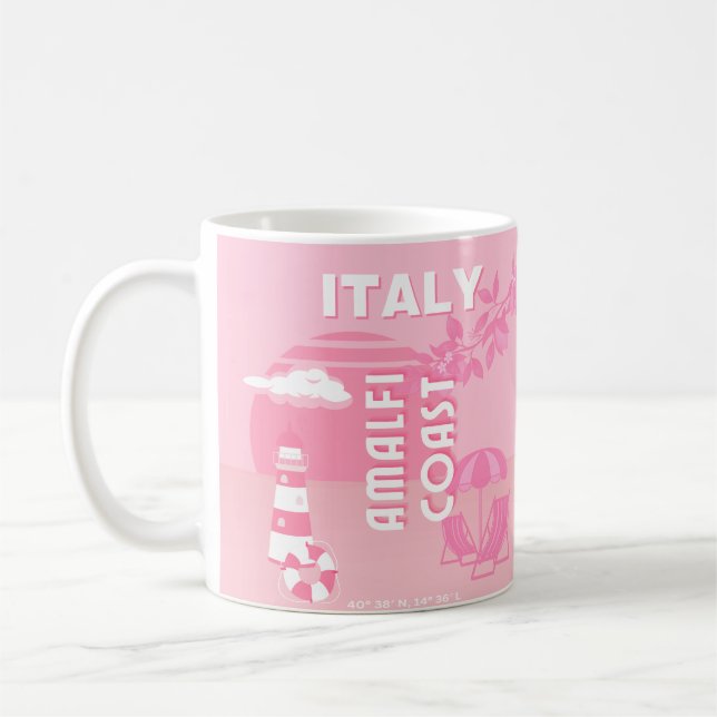Mug Côte d'Amalfi, Art Voyage, Rose (Gauche)