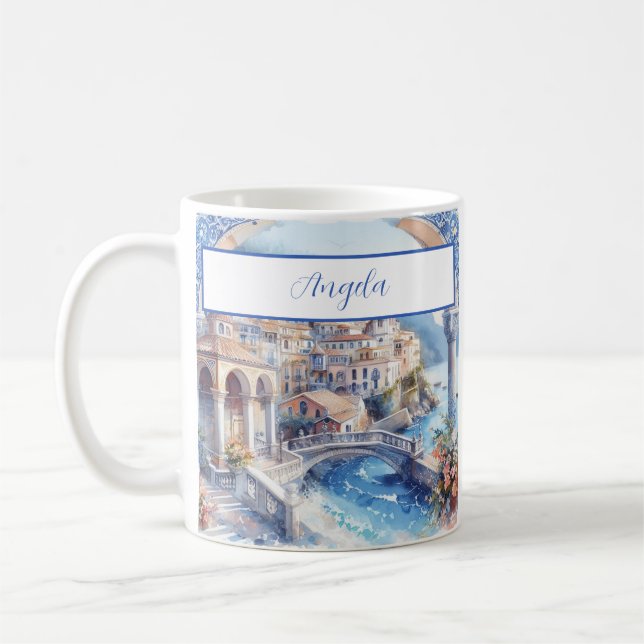 Mug Côte d'Amalfi Carreaux bleus Italie (Gauche)