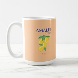 Mug Côte d'Amalfi, Italie, Art Voyage, Pastel, Orange
