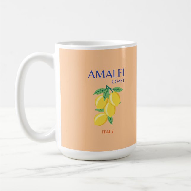 Mug Côte d'Amalfi, Italie, Art Voyage, Pastel, Orange (Gauche)