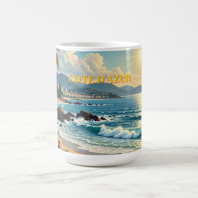 Mug Cote D'Azur Style Vintage Voyage Français  (Centre)