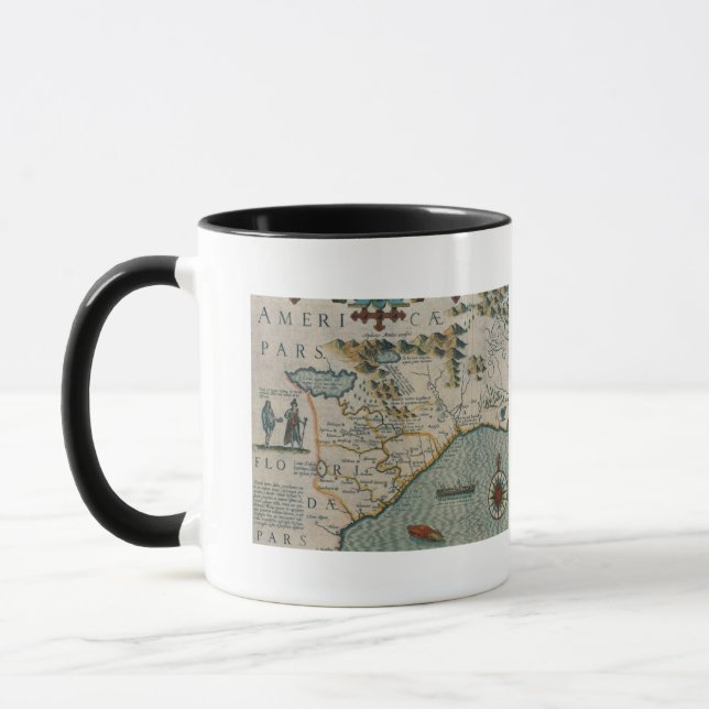 Mug Côte de la Caroline du Nord, détail de la carte (Gauche)