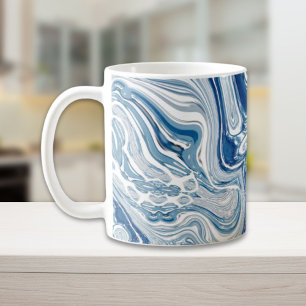 Mug côte plage nautique vagues aquarelle bleu tourbill