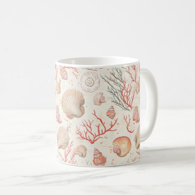 Mug Côtière rustique - Coquillages, Starfish, Reef (16 (Devant droit)