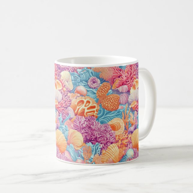 Mug Côtière rustique - Coquillages, Starfish, Reef (20 (Devant droit)