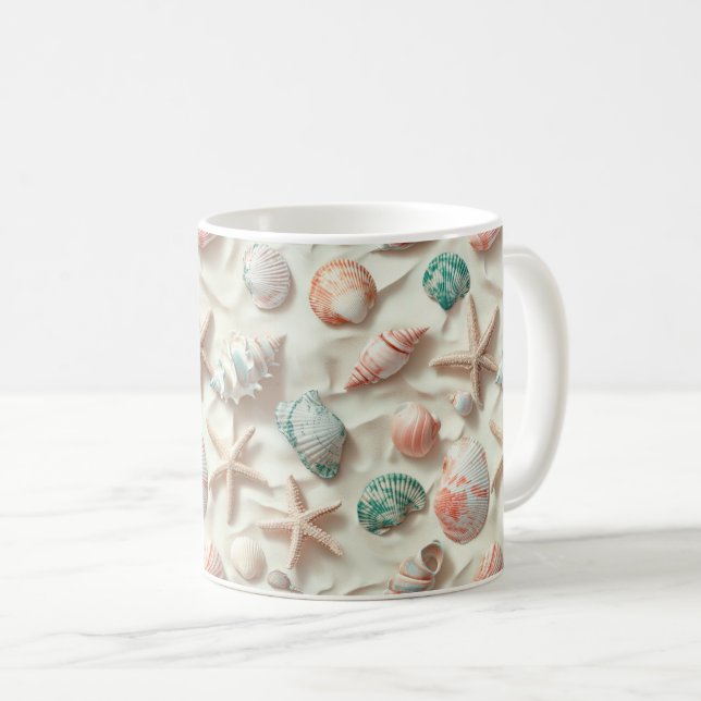 Mug Côtière rustique - Coquillages, Starfish, Reef (33 (Devant droit)