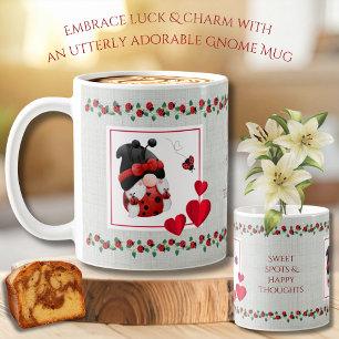 Mug Cottagecore Gnome Ladybug Chanceuse