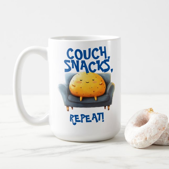 Mug Couch Potato Funny (Avec donut)