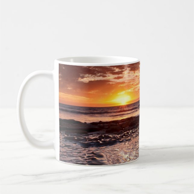 Mug Coucher de soleil à la plage, Californie (Gauche)