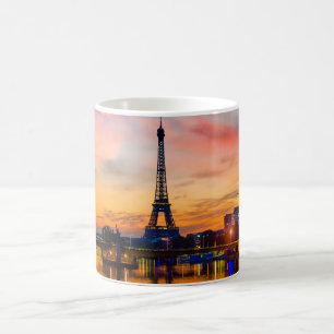 Mug Coucher de soleil à Paris, France. Tour Eiffel sur
