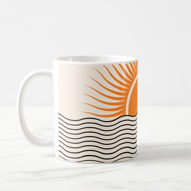 Mug Coucher de soleil Abstrait : décoration boho géomé (Gauche)