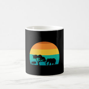 Mug Coucher de soleil africain avec éléphant et gnou R