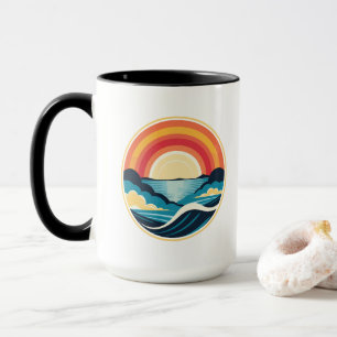 Mug Coucher de soleil Art déco zen sur l'eau