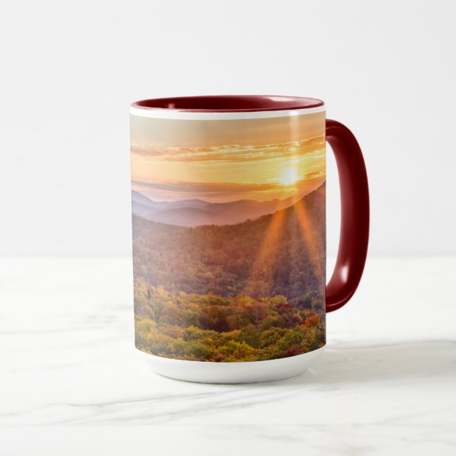 Mug Coucher de soleil automnal depuis Beacon Heights (Devant droit)