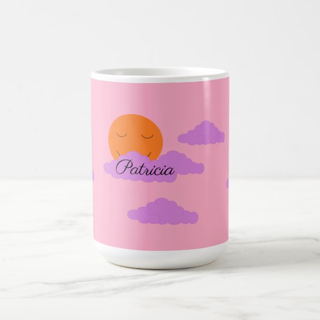 Mug Coucher de soleil avec nuages : rose œillet  (Centre)
