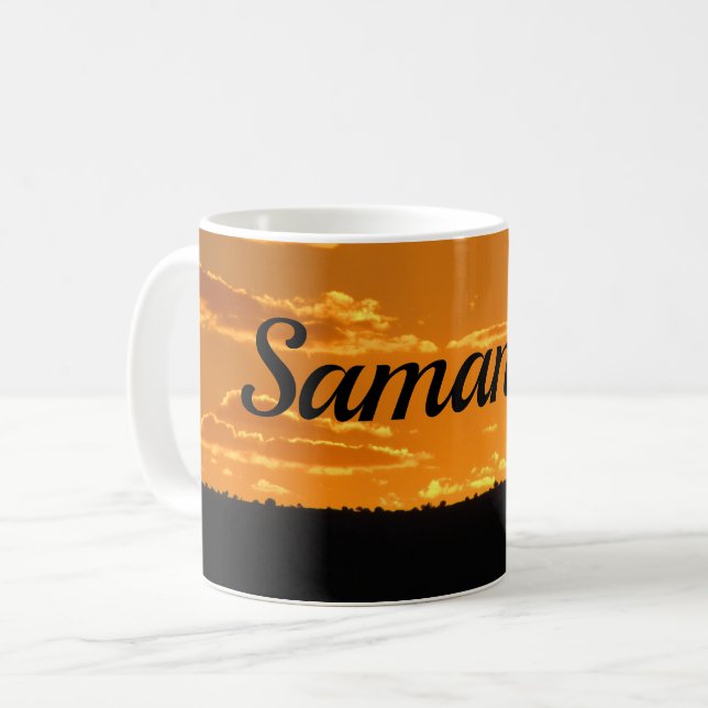 Mug Coucher de soleil Bright Orange Soirée Sky Paysage (Devant gauche)