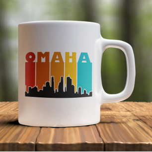 Mug Coucher de soleil coloré Omaha Nebraska Retro