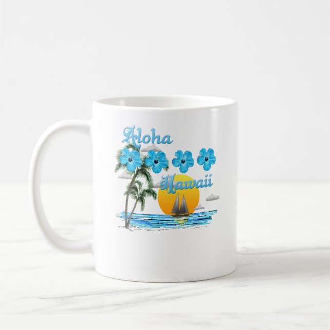Mug Coucher de soleil d'Aloha Hawaii (Gauche)