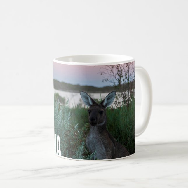 Mug Coucher de soleil de Kangourou au lac Australie Ph (Devant droit)