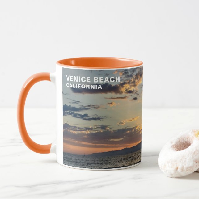 Mug Coucher de soleil de l'heure d'or - Venice Beach,  (Avec donut)