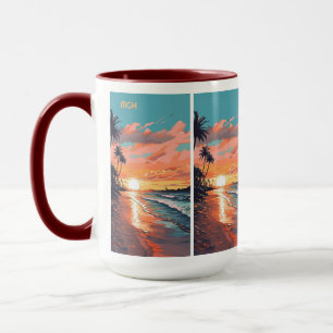 Mug Coucher de soleil de plage tropicale sur mesure