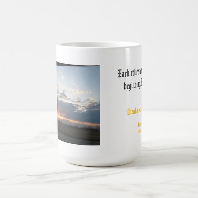 Mug Coucher de soleil de retraite (Centre)