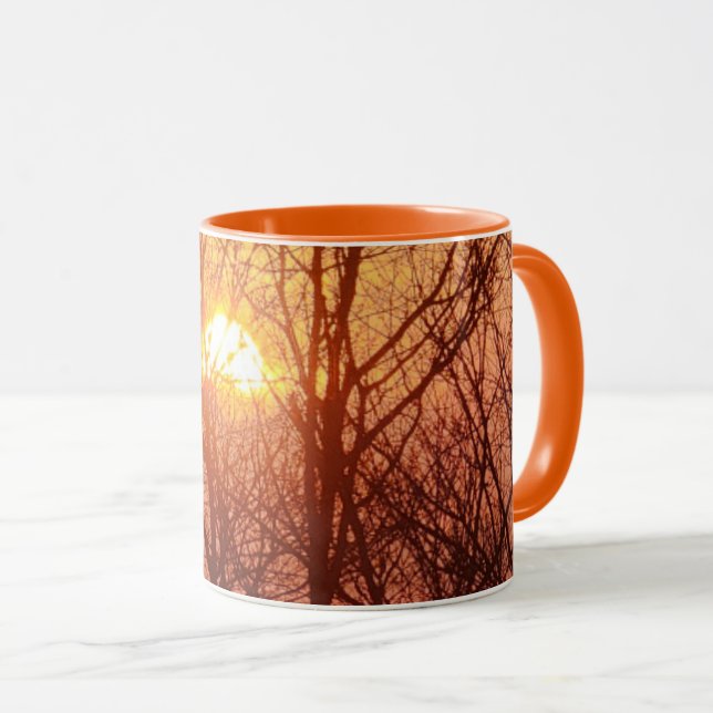 Mug Coucher de soleil derrière les arbres (Devant droit)