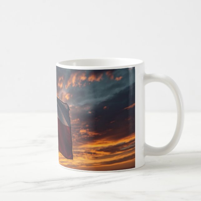 Mug Coucher de soleil Drapeau du Texas - Tasse à c (Droite)
